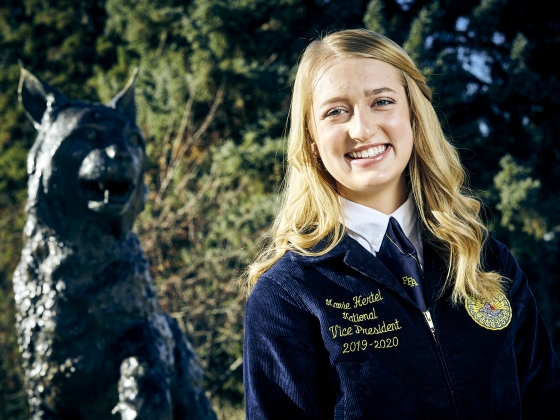 Female FFA officers stand up for agriscience