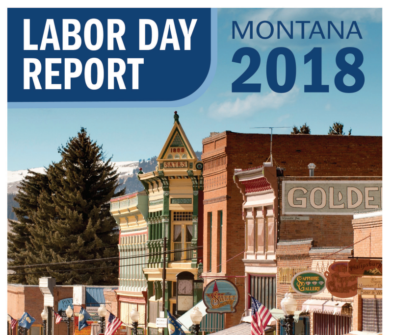 Cover of the labor day report Small town Montana