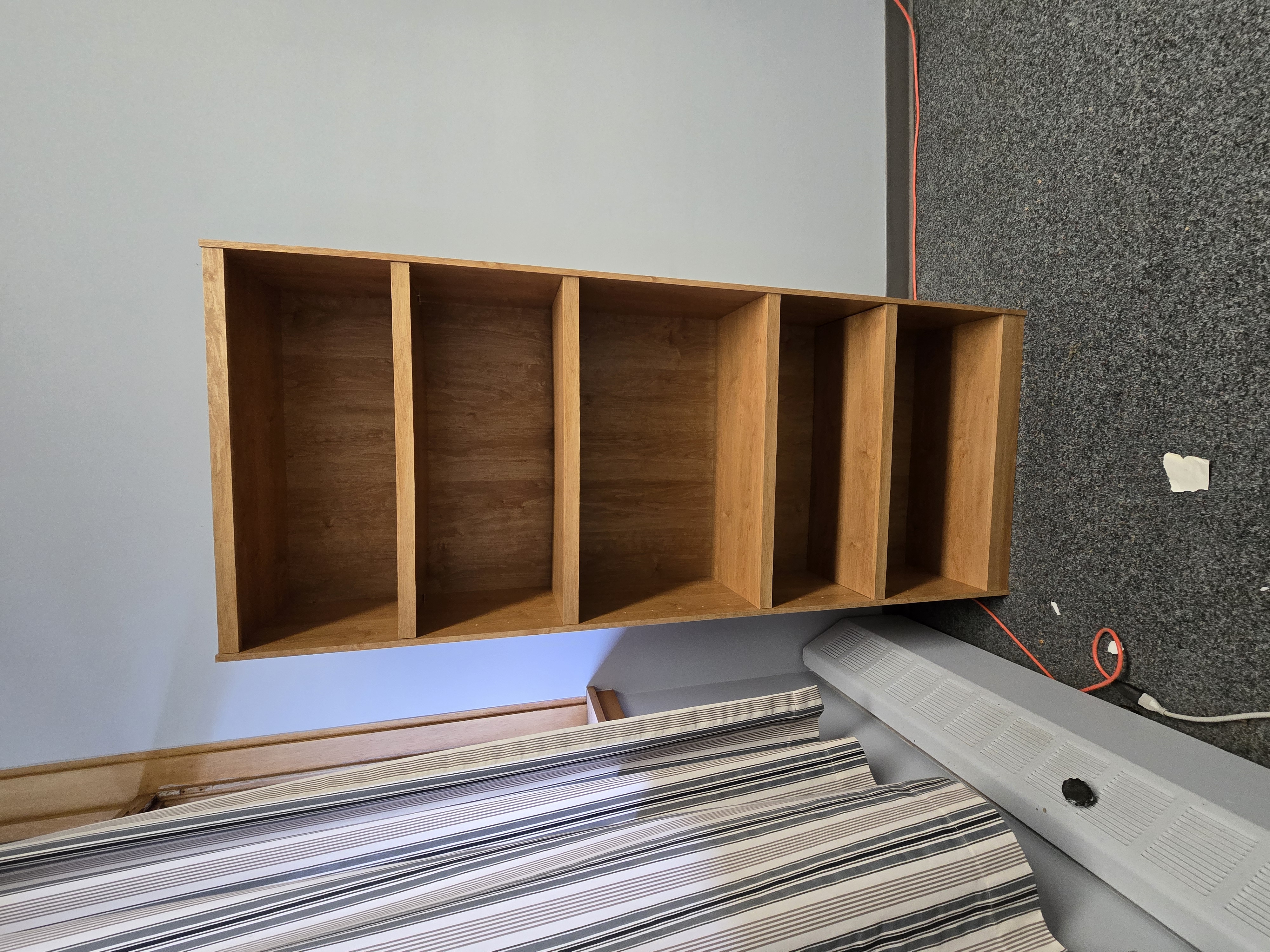 Particle board bookcase