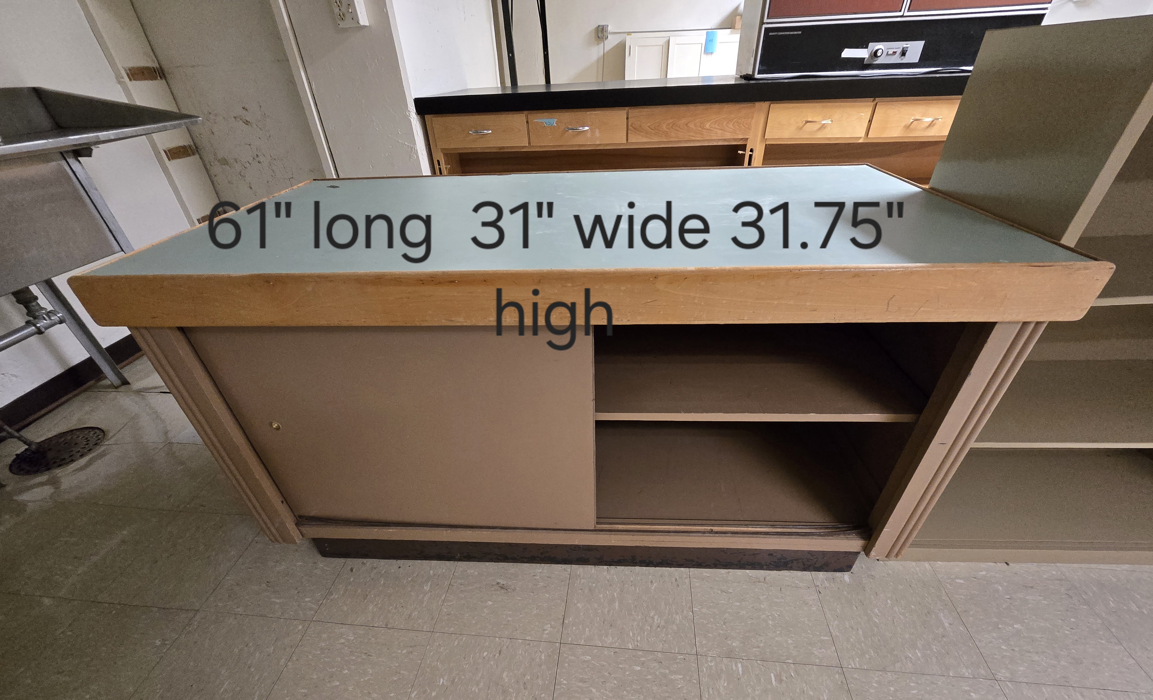 Table with undercounter storage