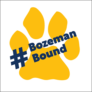 hashtag bozeman bound text over a paw print