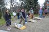 Students competing in cornhole tournament!