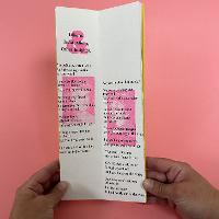 A student's interior page uses black and pink to create a dynamic page. 
