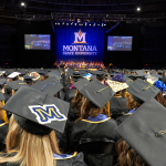 MSU graduates sit during commencement