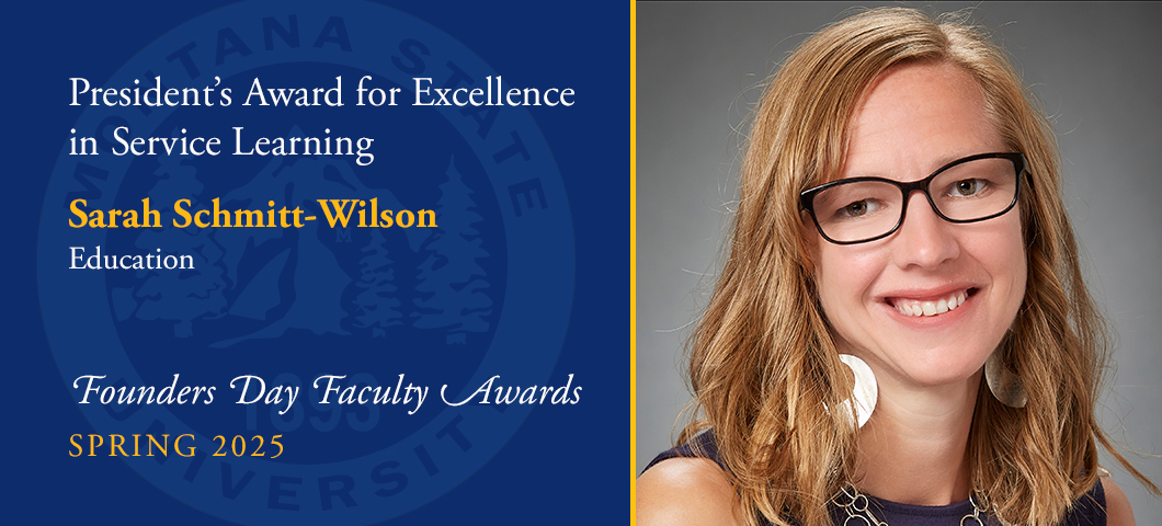 President's Award for Excellence in Service Learning: Sarah Schmitt-Wilson, Founders Day Faculty Awards, Academic Year 2024-25. Portrait of Sarah Schmitt-Wilson. | MSU