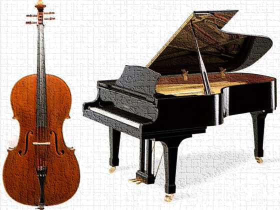 Artistic depiction of cello and piano