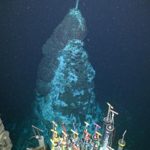 An underwater view of an ocean feature