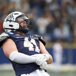 Brody Grebe celebrating during a football game