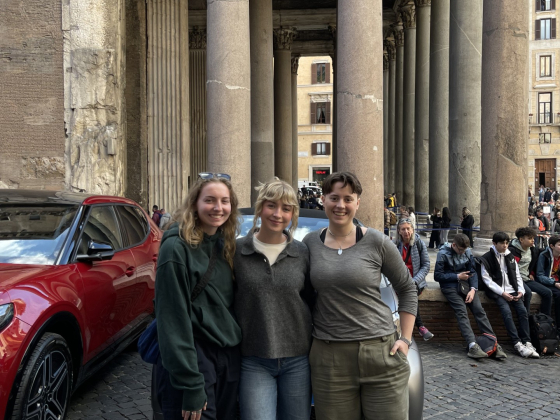 A group of students standing in front of the Pantheon in Rome. | Submitted photo