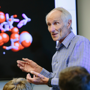 Pat Callis teaching chemistry in a classroom