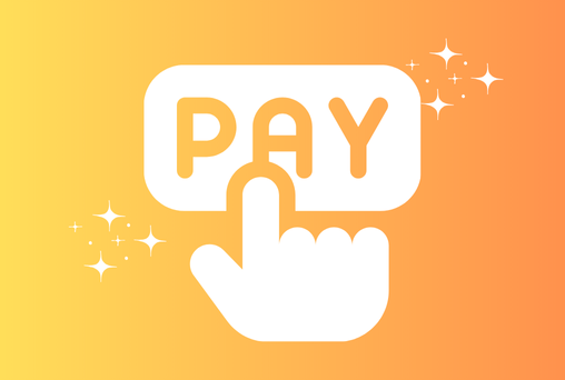 graphic of a hand pressing a pay button