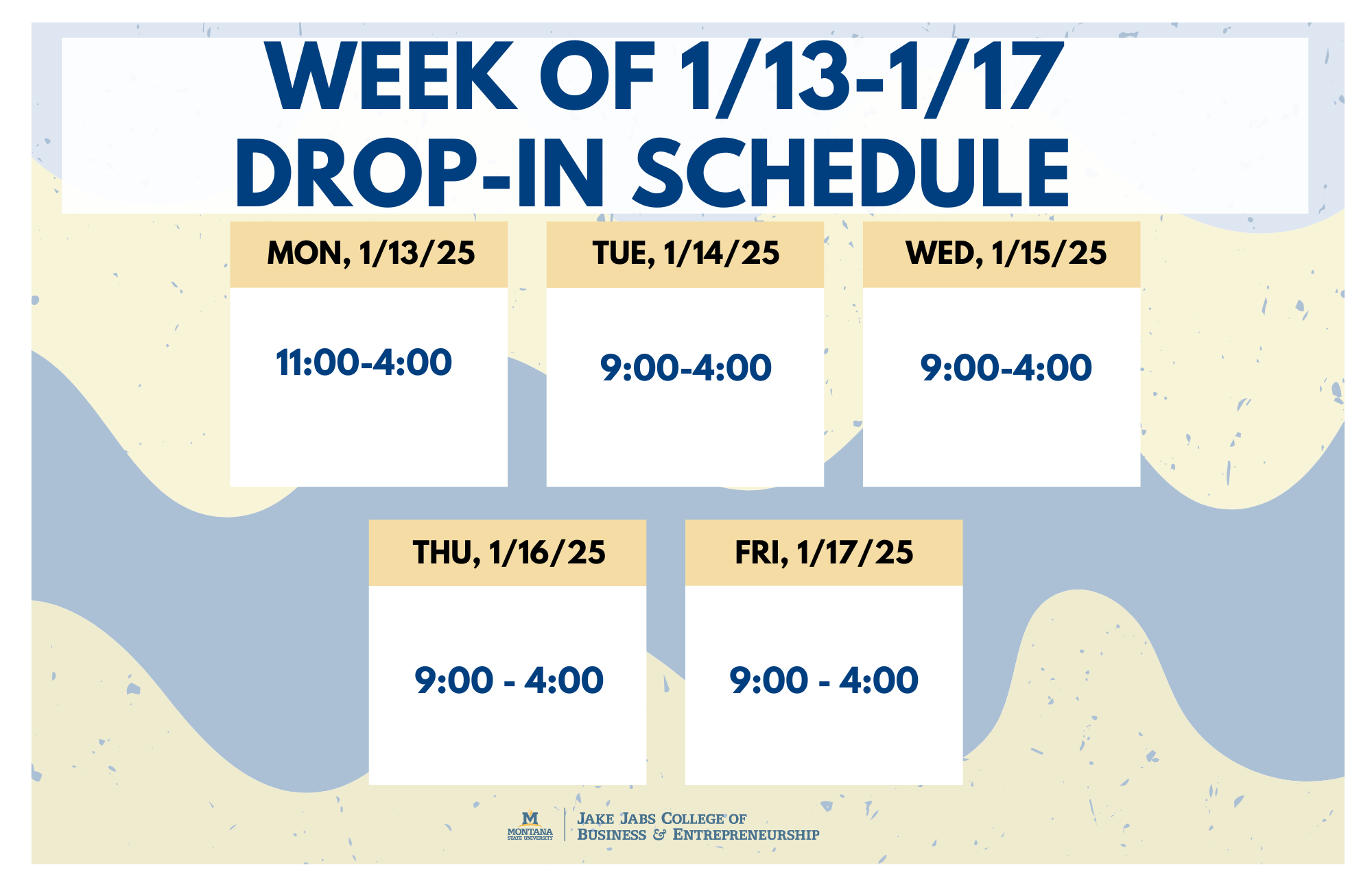 drop in schedule