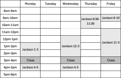 ECIV 337 Schedule in table format