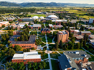 Aerial shot of campus