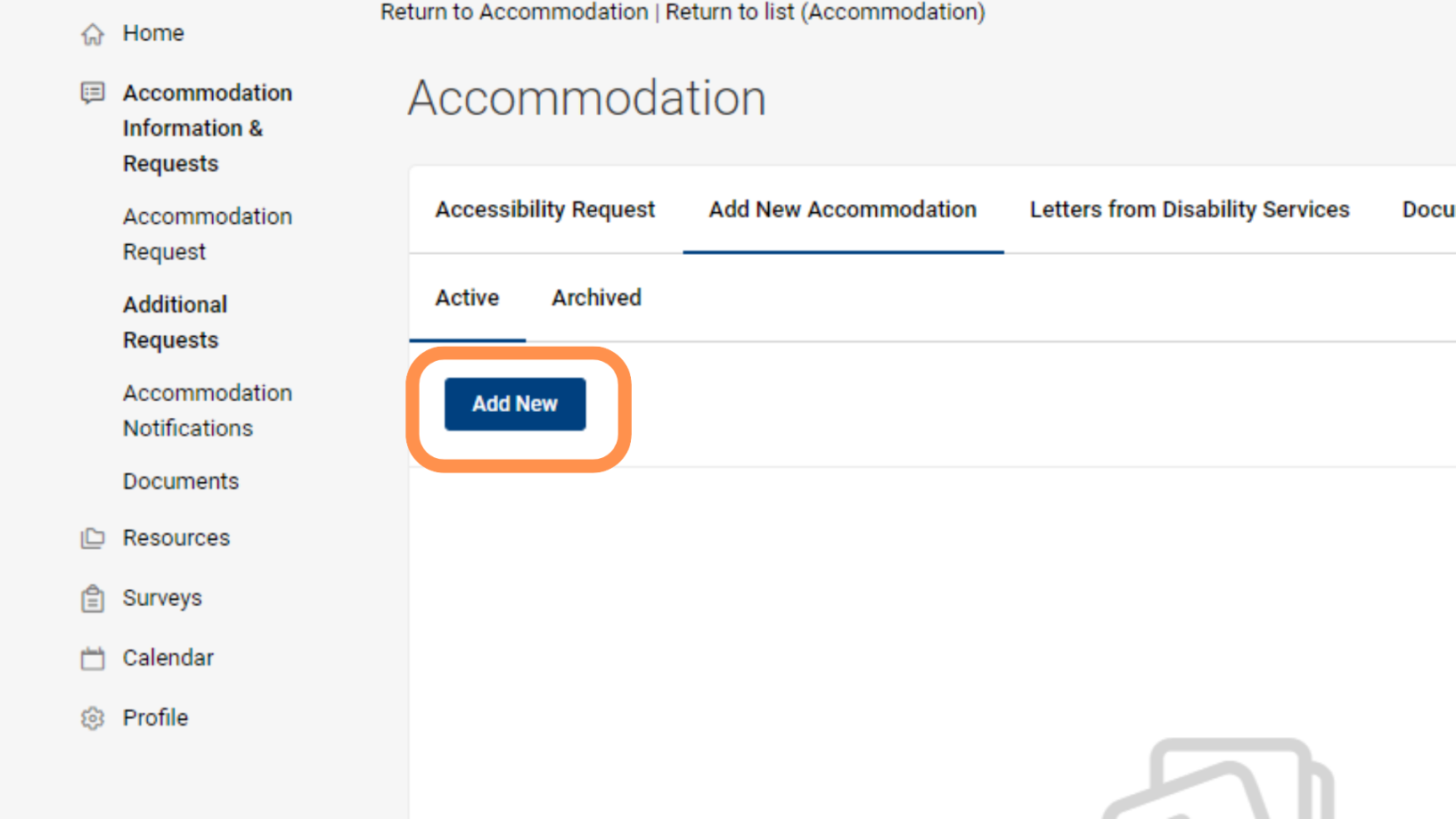 Picture showing how to add new accommodations
