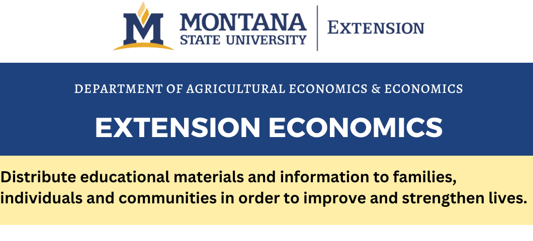 Department Of Agricultural Economics And Economics Agriculture Economics Montana State