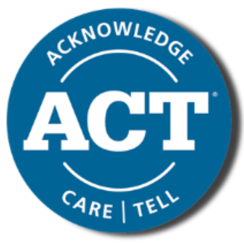 ACT Logo. Acknowledge, Care, Tell