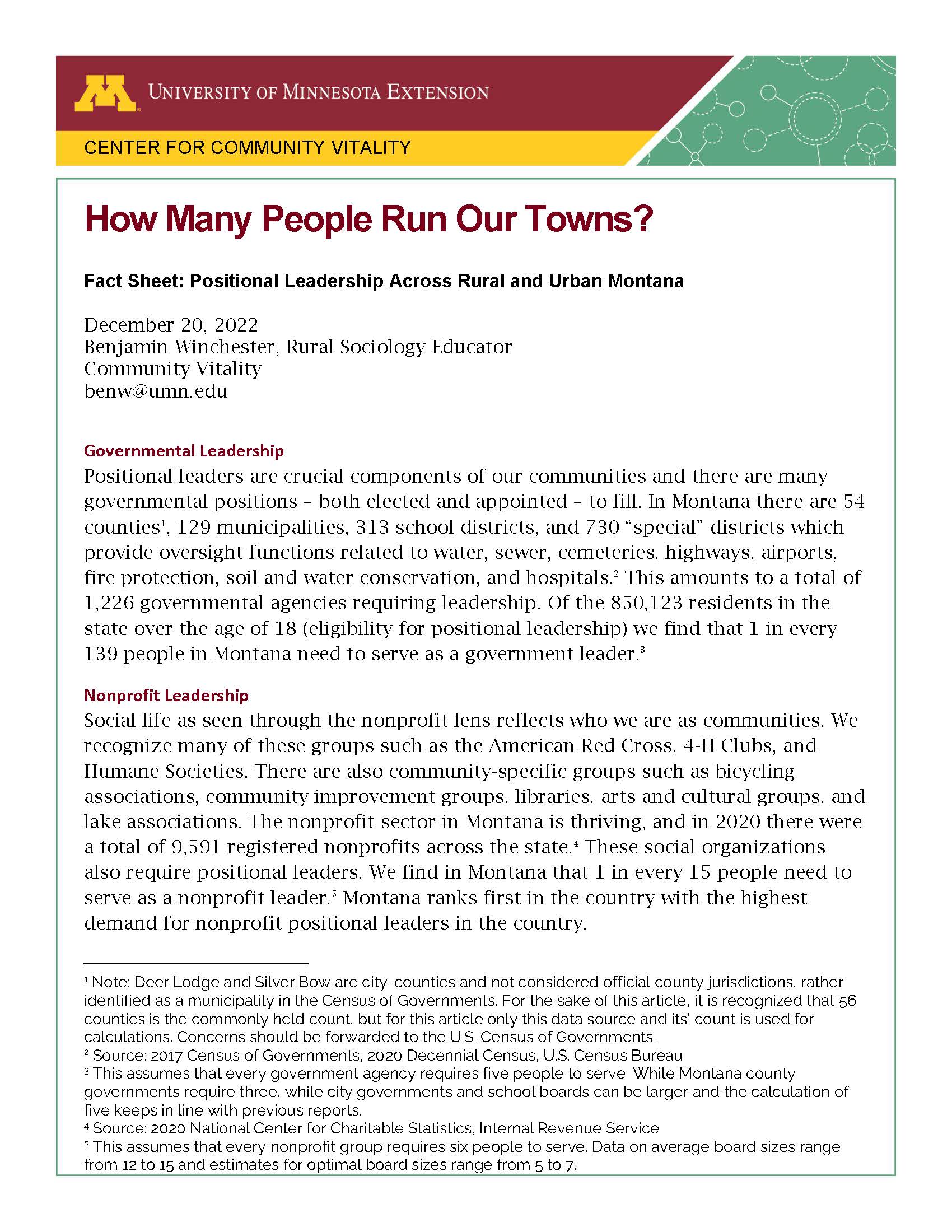 Image of the How Many People Run Our Towns? factsheet cover 