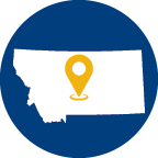 icon depicting the outline of the state of Montana with a locator pin