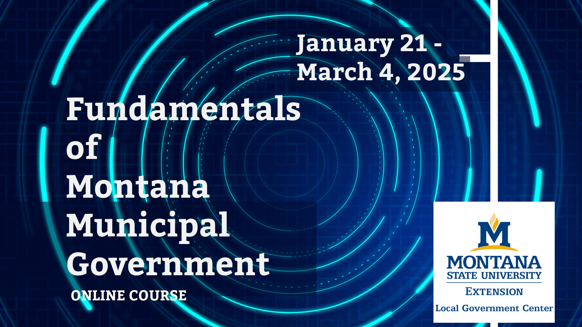 Fundamentals of Montana Municipal Government Online Course banner