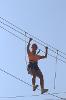 Zoe Seaford on the high ropes course at Rockhaven.