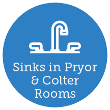 Sinks in Pryor and Colter rooms