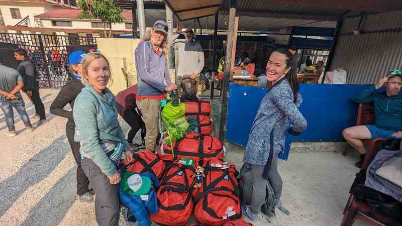 The group looks for a van to take them to Kathmandu