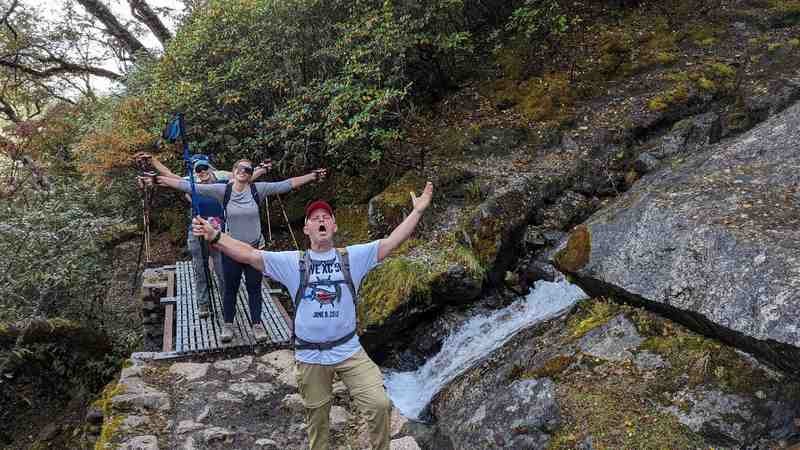 Passing waterfalls along the journey to Dole