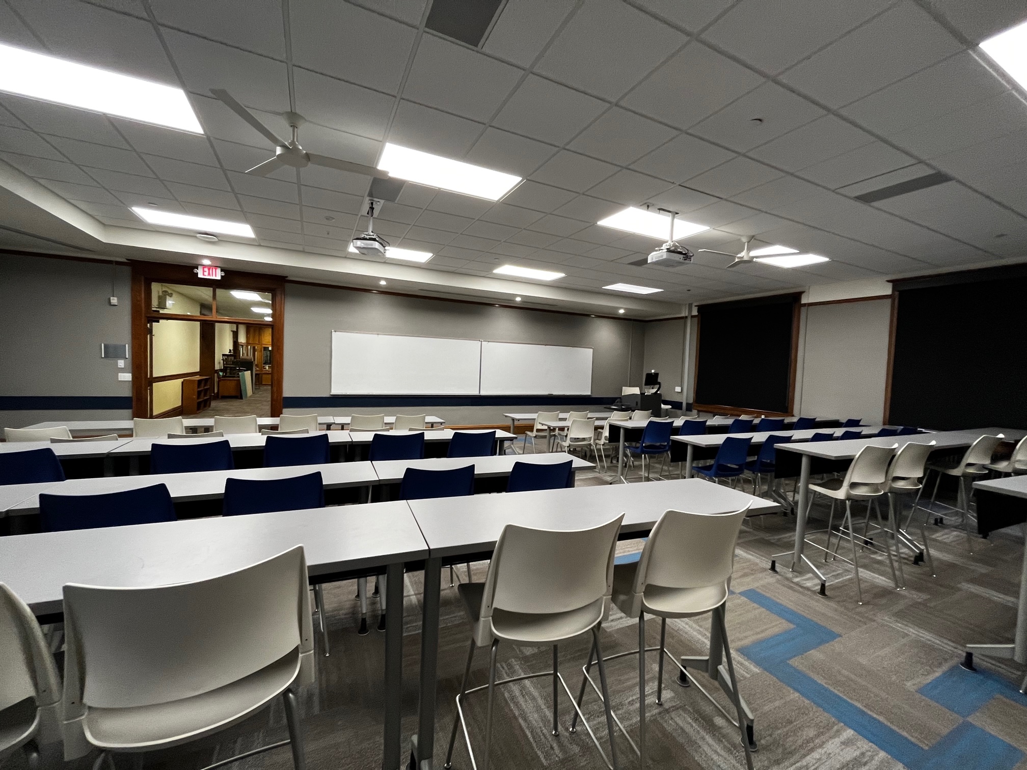 Linfield 301 a large classroom from the rear