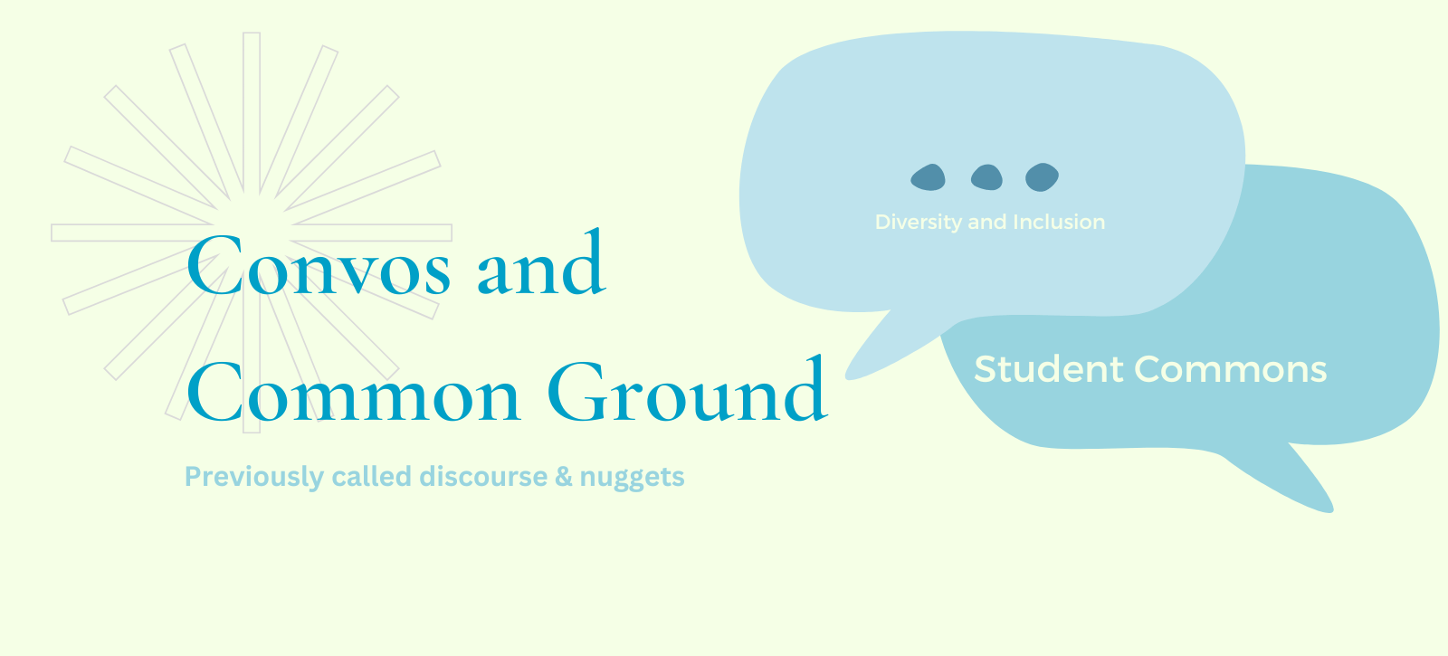 The Student Commons is offering Dialogue sessions.  