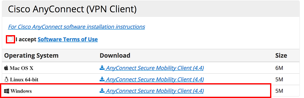 downloading cisco anyconnect vpn client