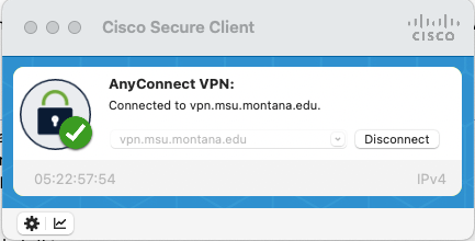 Secure Client connected on Mac