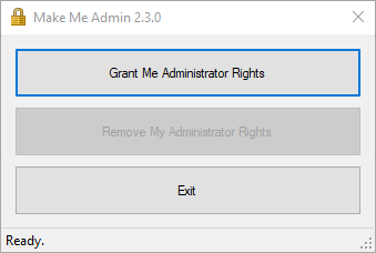 Make Me Admin example log in pop-up