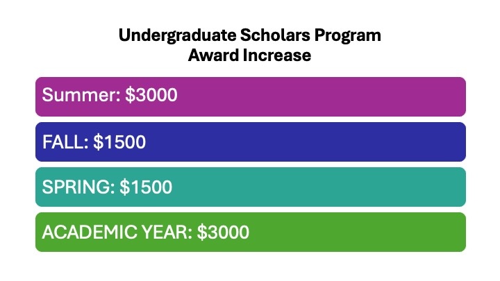 USP Awards increased for the 2024-2025 academic year.