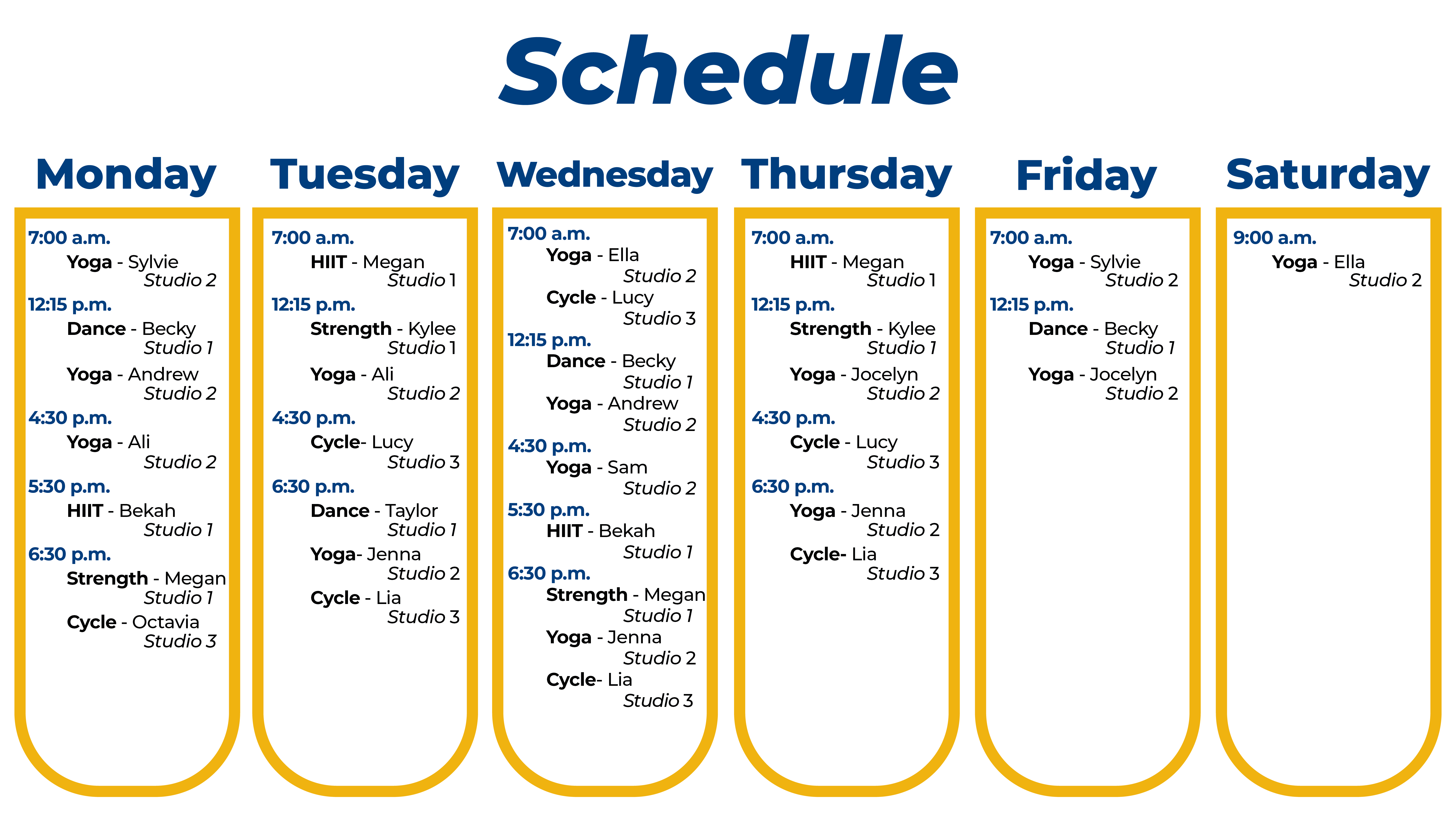 schedule