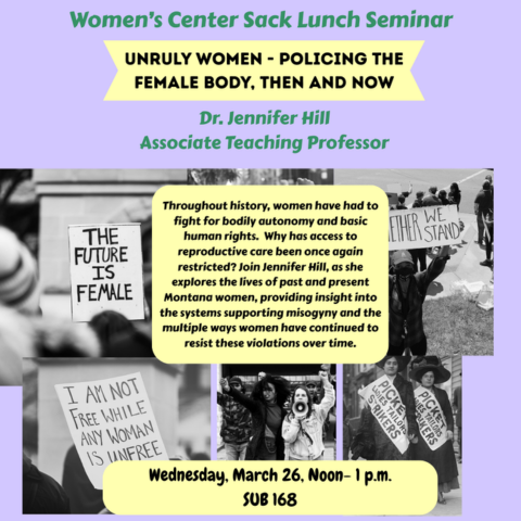 Please join us for our next Sack Lunch Seminar on the history of policing women's bodies!